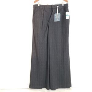 NEW!! Democracy SIZE 16 "Ab"solution Skyrise Plaid Pants Charcoal Gray B2558FE8E